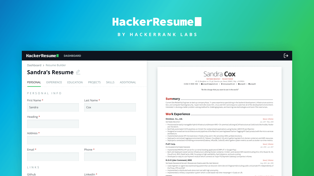 html5 resume template hackerrank solution